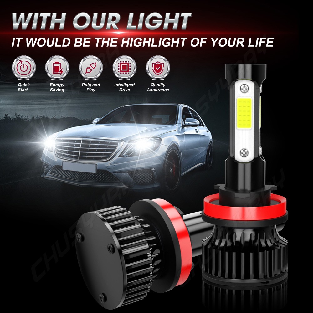 H11 9005 4x Led Headlight Bulbs Fit Peterbilt 589 2023 2024 2025 Low + High Beam