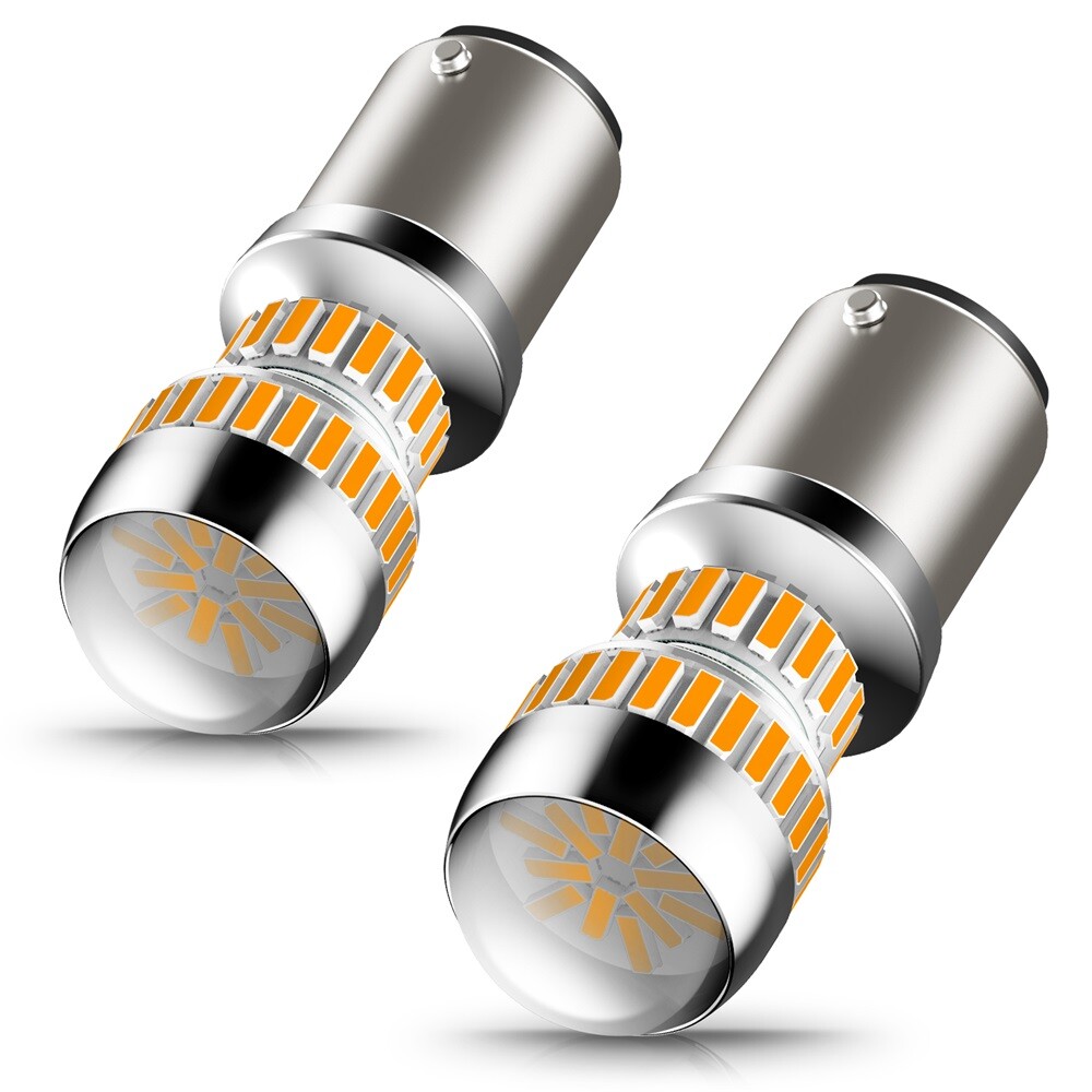 CANBUS 1157 LED Bulbs Amber Yellow with Built-in Resistor 2057 2357 7528 BAY15D