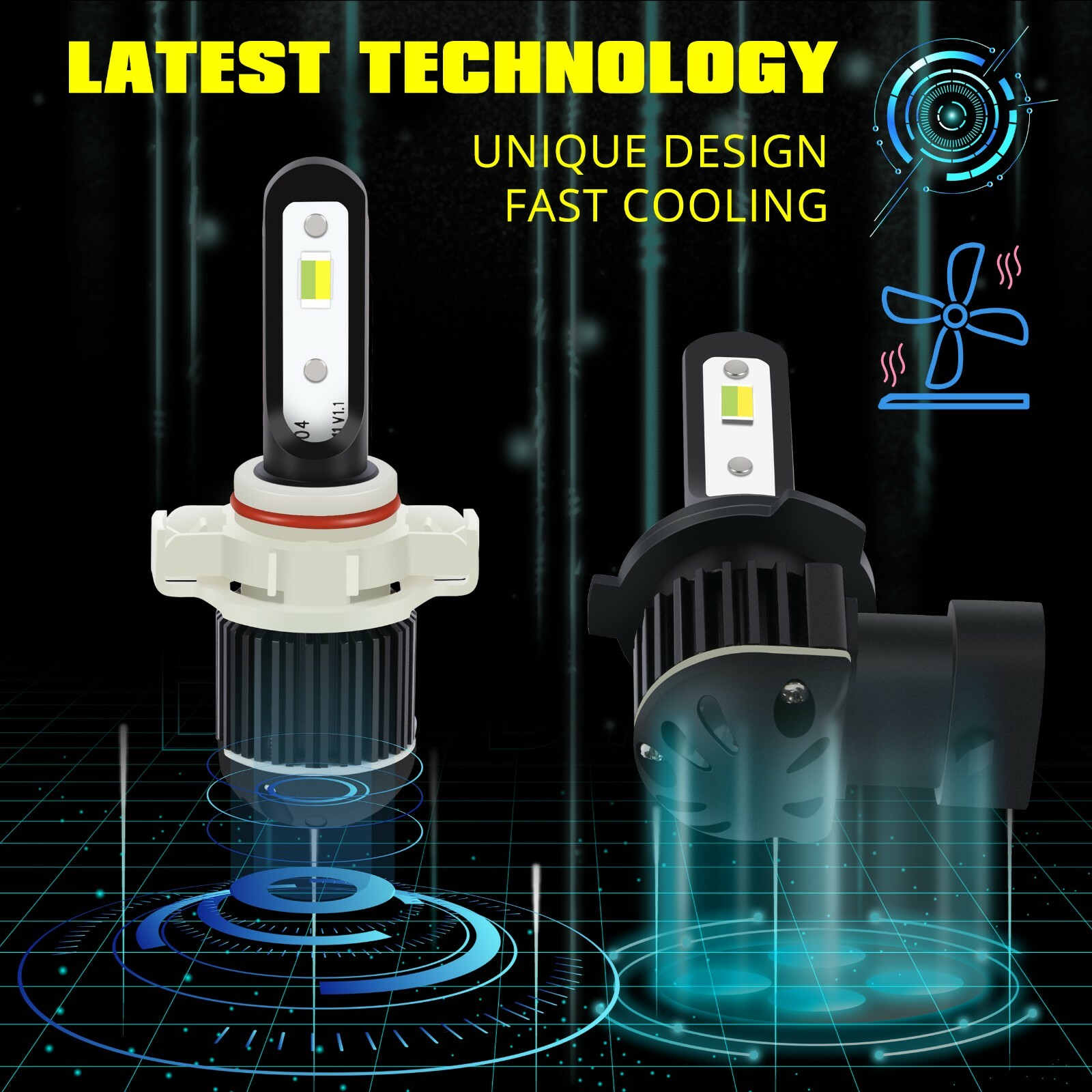 2-Color LED Fog Light Bulbs Lamps for Chevy GMC 5202,White ⇄ Yellow Switchback