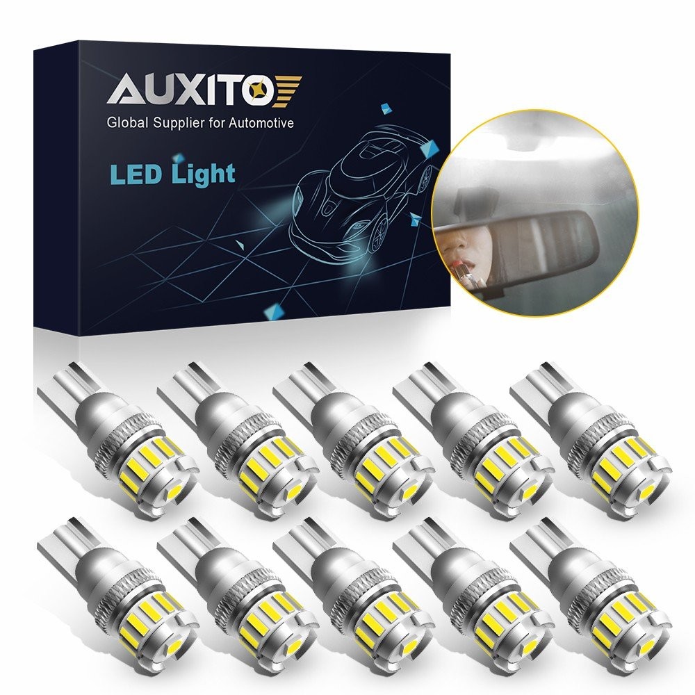 AUXITO T10 LED License Plate Light Bulbs Super Bright White 168 W5W 194 10-50x
