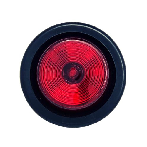 2″ Round Red 9 LED Light Trailer Side Marker Clearance Grommet & Plug – QTY 2