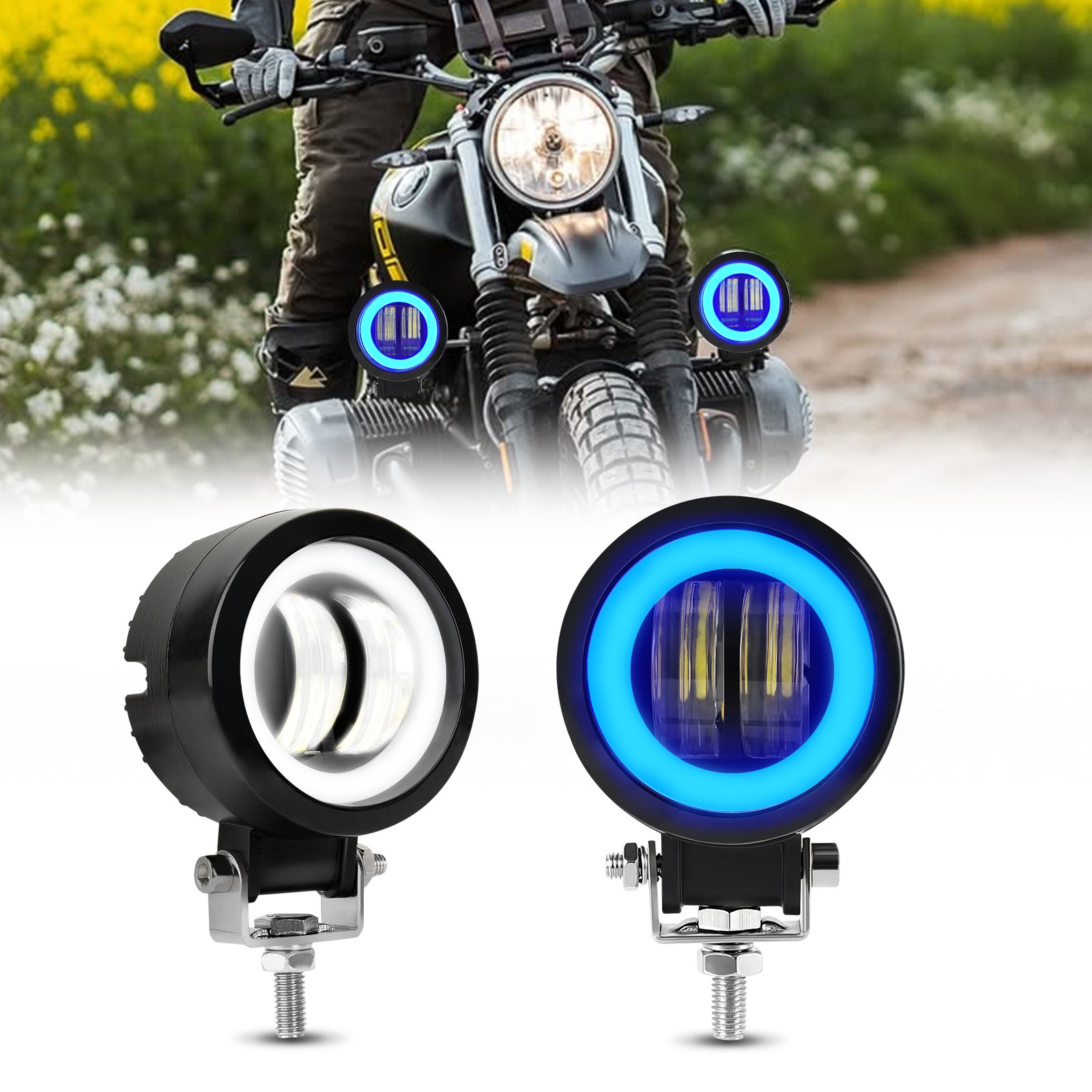 3 inch Round LED Work Light Bar Spot Pods Halo Lamp Fog Driving Offroad ATV 4WD