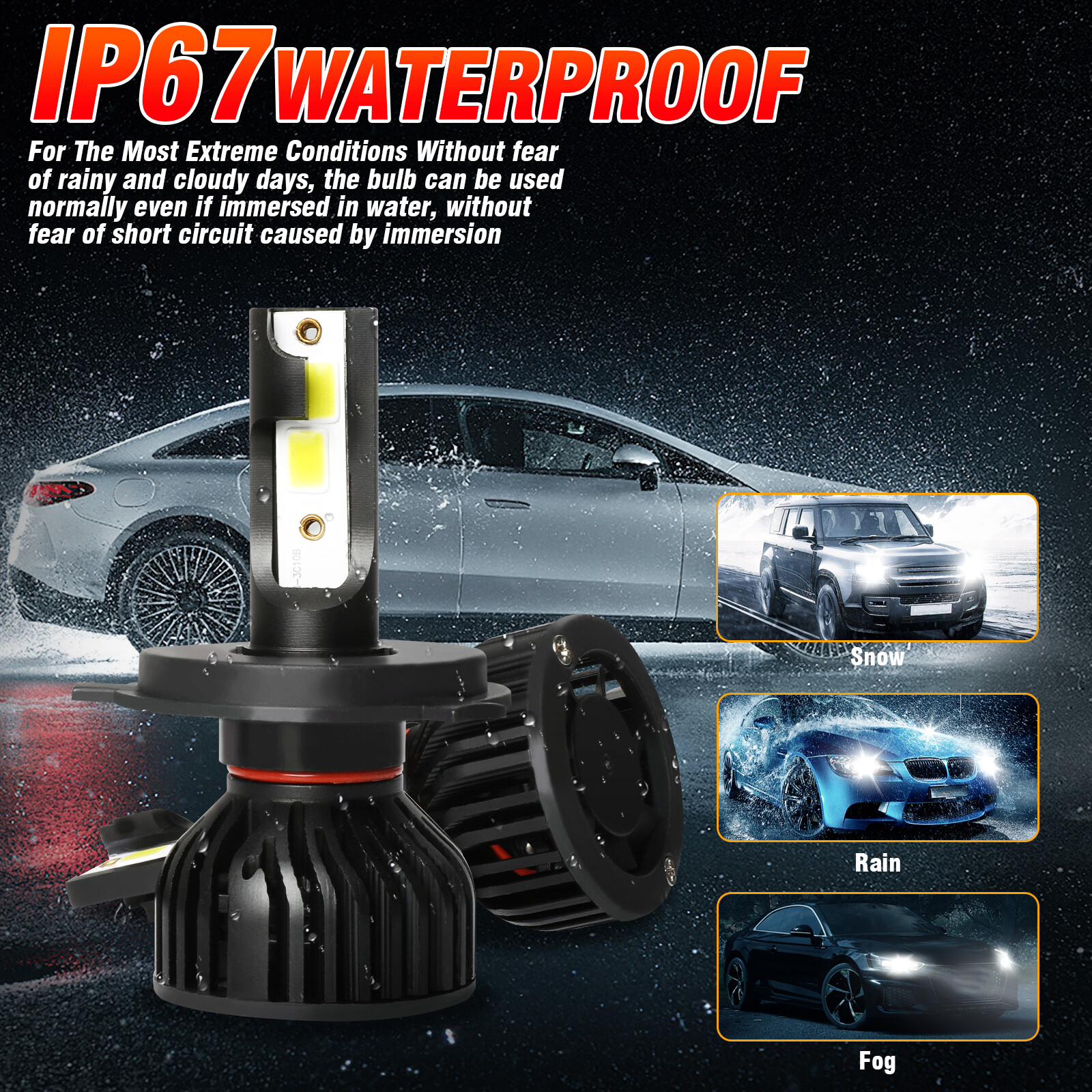 For Mazda MPV 1996-2006 2X 9003 H4 LED Headlight Bulbs High/Low Beam 6500K White