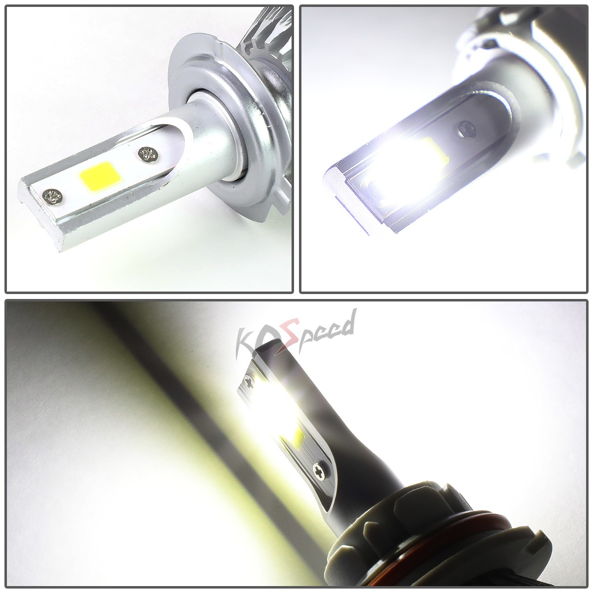 2x White LED H7 6000K 50000 Hours Life/ Replacement Headlight Bulbs +Cool Fan