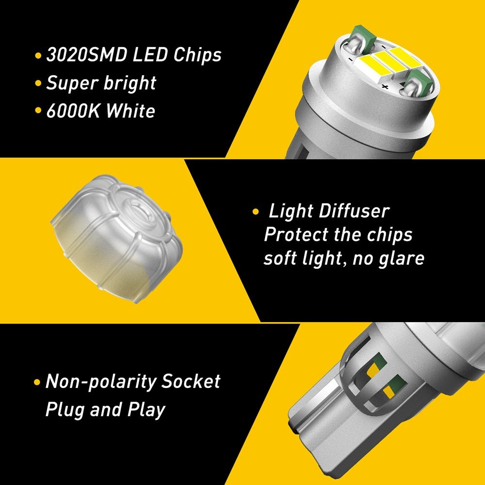 2x 3smd T10 LED CARAVAN INTERIOR LIGHT WEDGE BULB CAMPING RV 4WD 12V White 12V