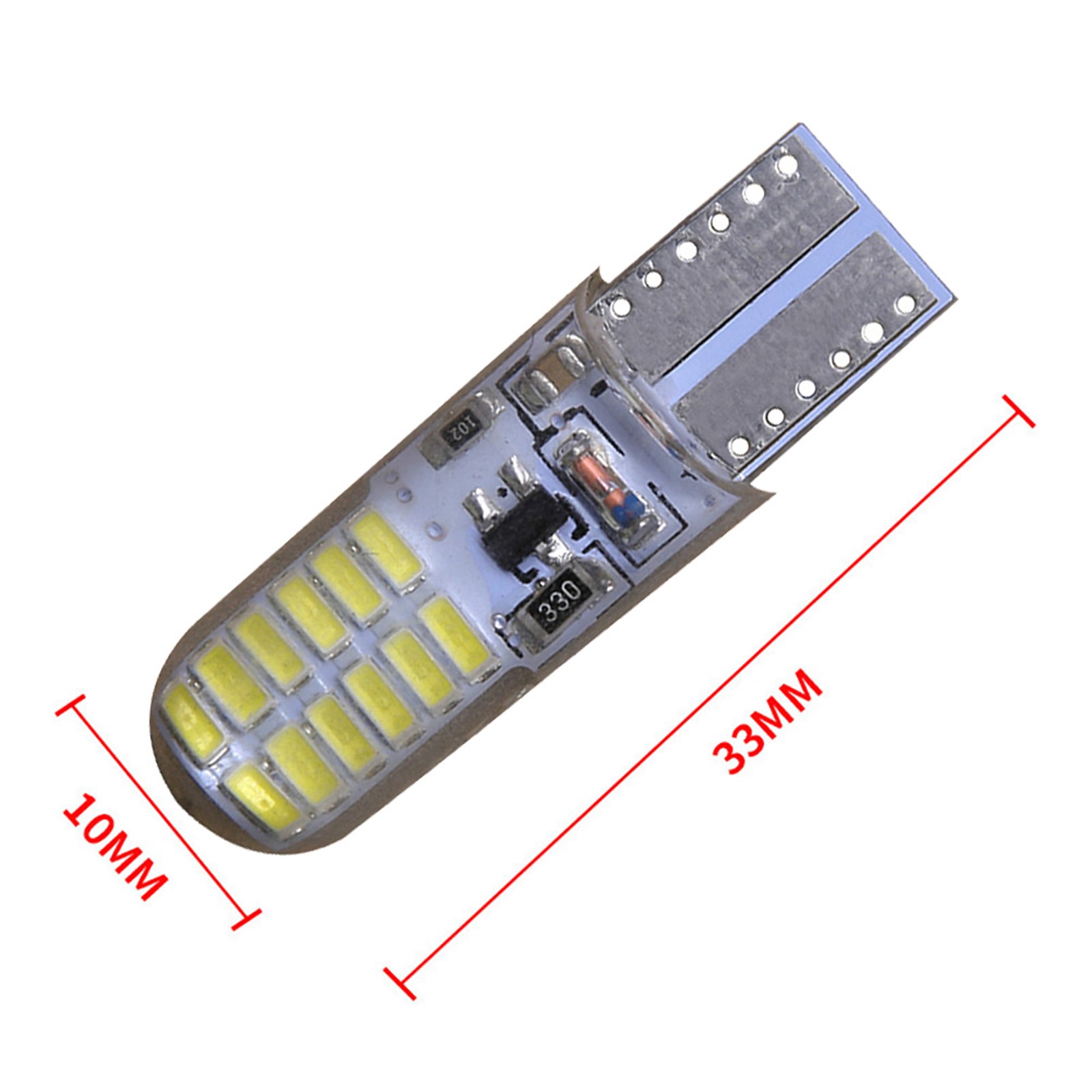 WHITE T10 194 168 LED Strobe Flash Dilicon Gel Light 24LED Bright Light Bulb