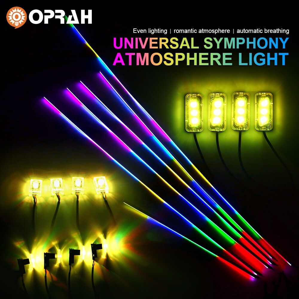 6in1 RGB Symphony Atmosphere Interior LED Acrylic Guide Fiber Optic Ambient Lamp