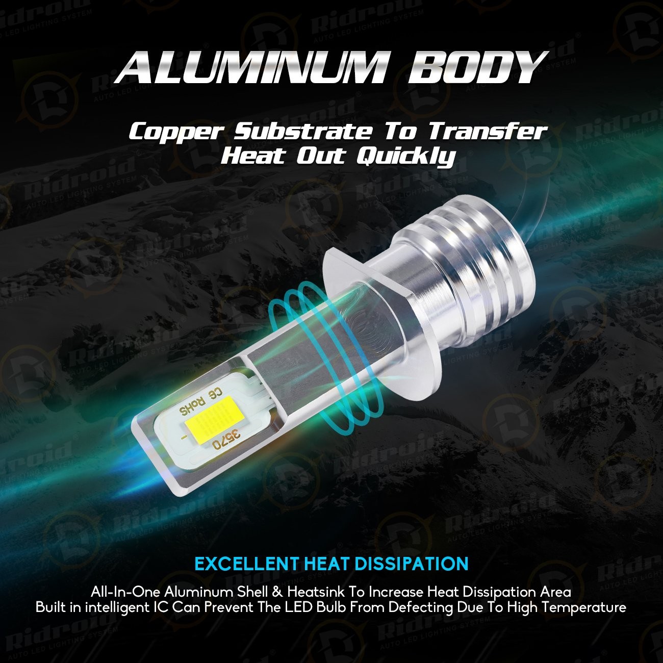 H1 LED Headlight Super Bright Bulb Kit 3000K Yellow 330000LM High Low Beam Light