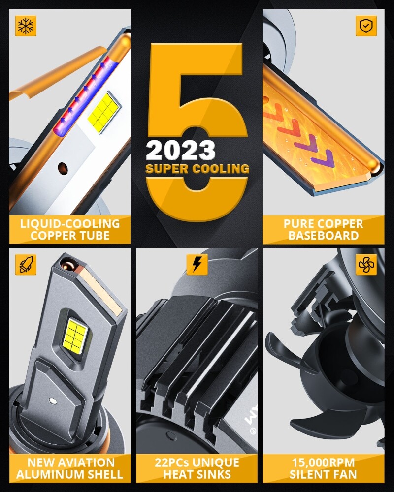 For Chevy Silverado 1500 2500 HD 2003-2005 2006 LED Headlights+Fog Lights Bulbs
