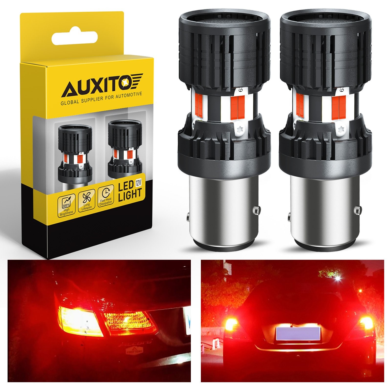 1157 LED Brake Tail Stop Light Bulbs Red with Built-in Resistor Stop Brake Bulbs