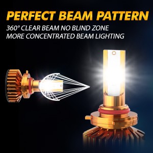 AUXBEAM 9005 H11 LED Bulbs Headlight Combo High Low Beam Super White Bright 2SET