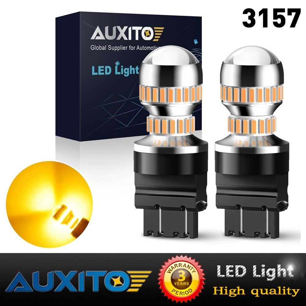 AUXITO 3000K Amber 3157 Anti Hyper Flash LED Turn Signal Light Bulb w/ Resistors