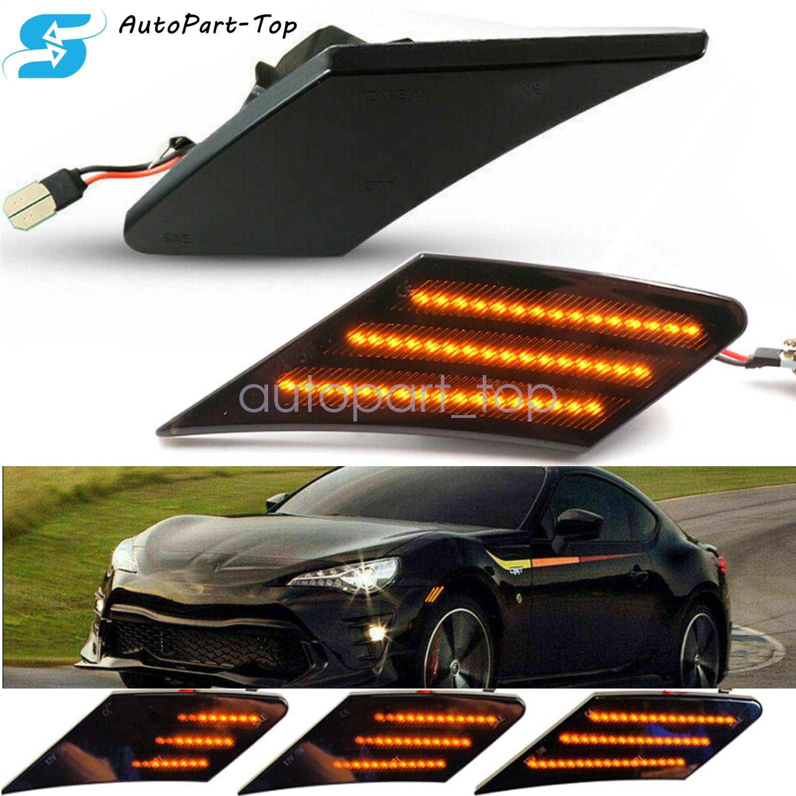 2x Smoked LED Side Marker Turn Signal Lights for Subaru BRZ Scion FRS 86 Toyota