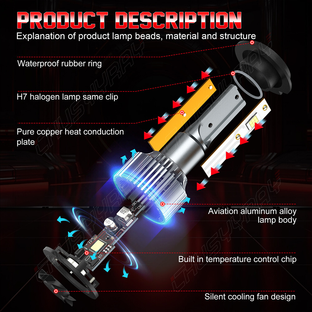 4x H15+H7 Combo LED Headlight Kits High Low Beam For Jaguar XE 2017-2018 2019