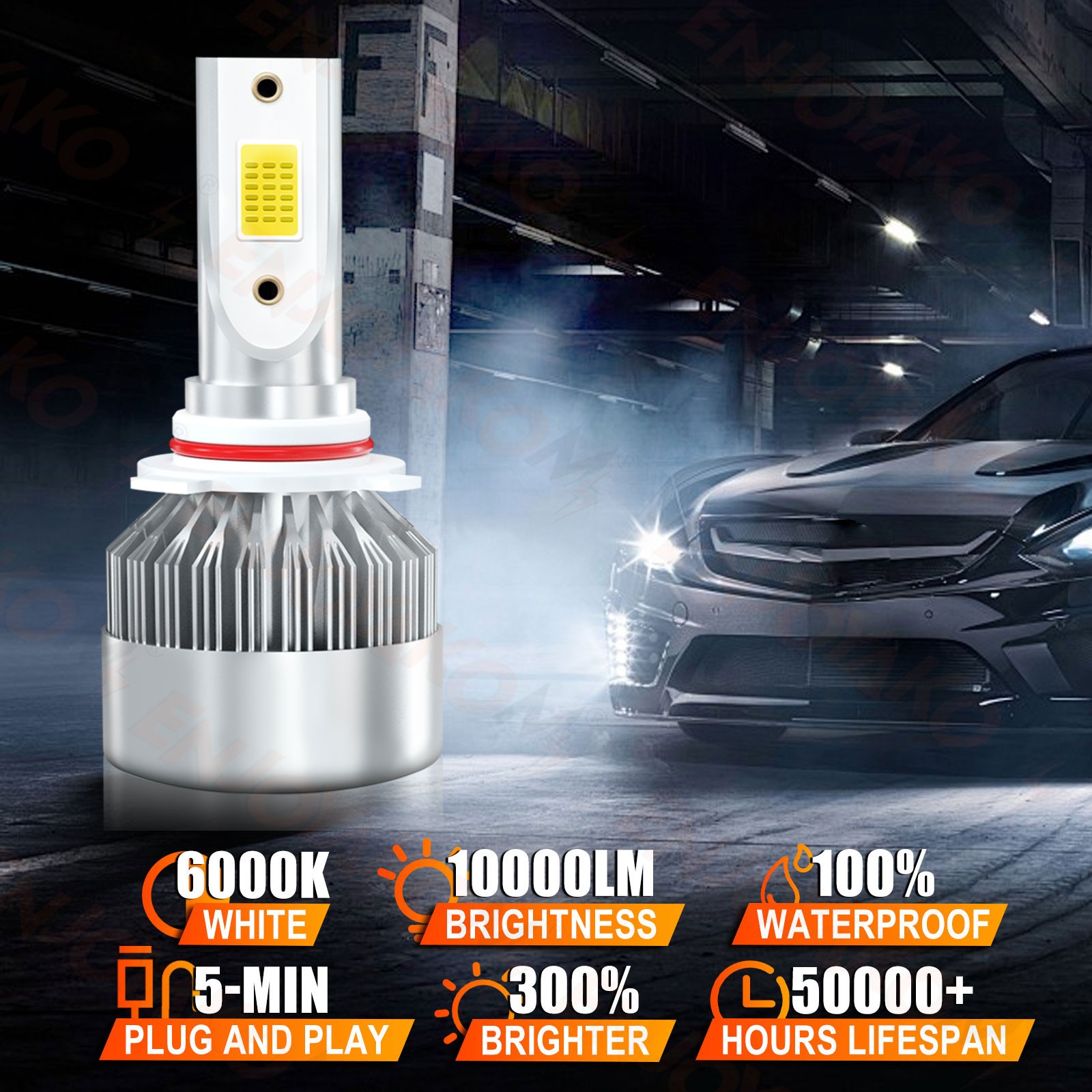 For Buick Encore 2013-2020 9005 H11 H11 LED Headlight Hi/Low Beam+Fog Light Bulb
