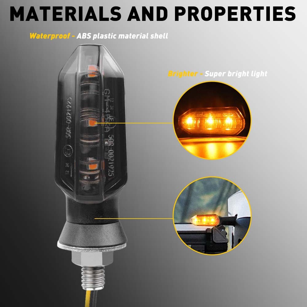 Motorcycle LED Turn Signals Blinker Light Indicator Smoke Amber For Yamaha 2-6X