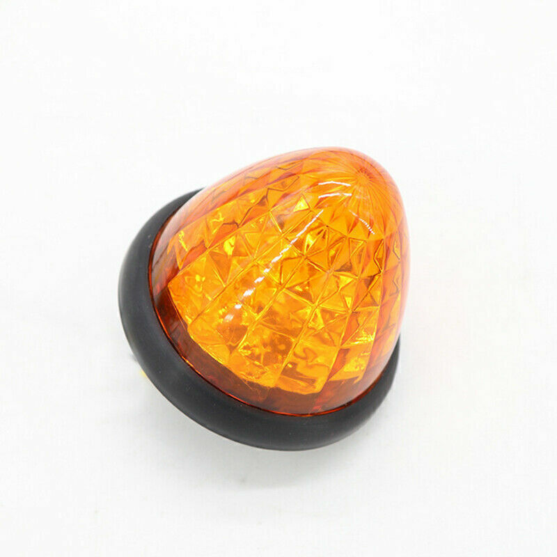 4pcs Amber Round LED Side Marker Beehive Cone Lights for Peterbilt Truck Trailer