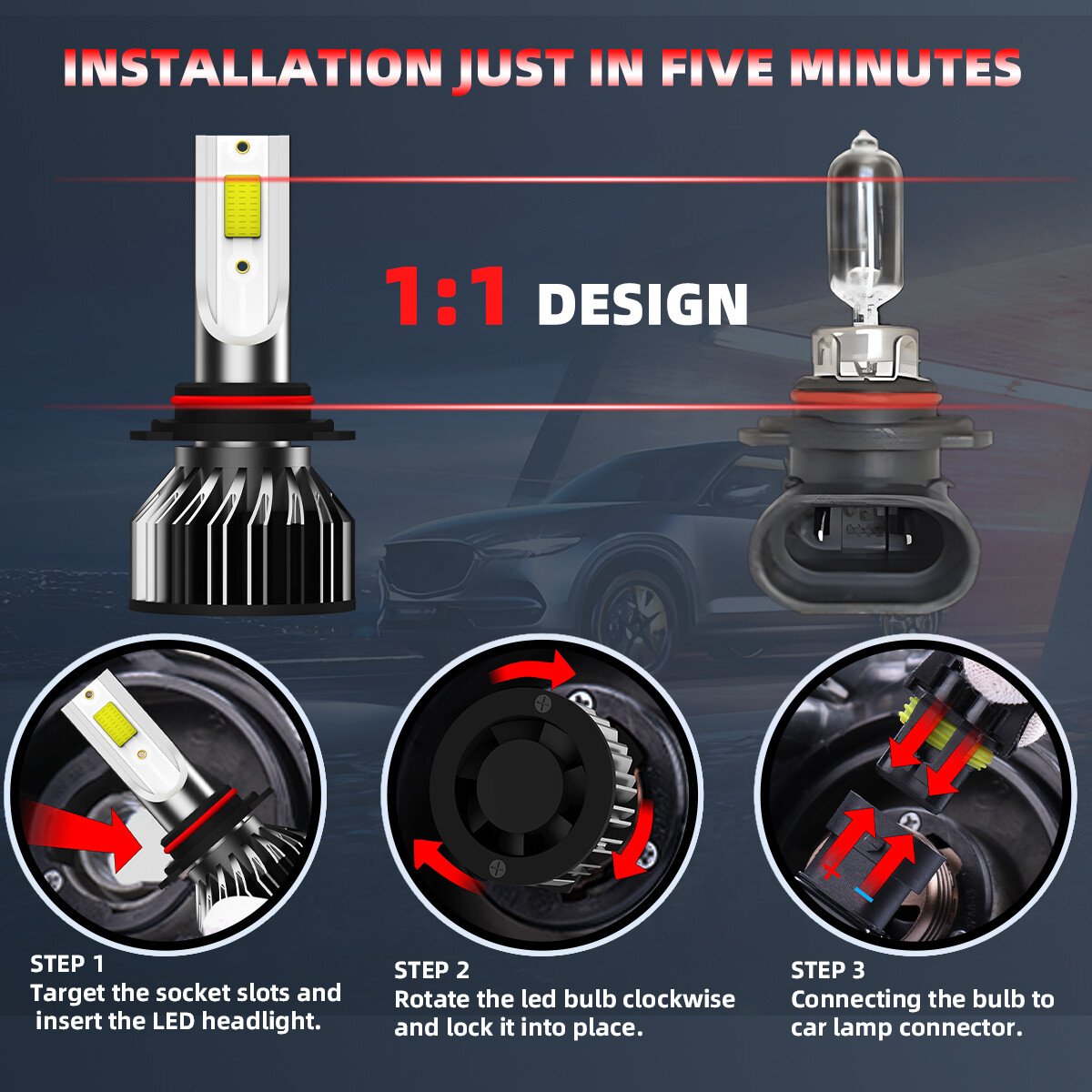 6X For Dodge Durango 2011-2013 LED Headlight Bulbs High Low Beam Fog Light 6000k