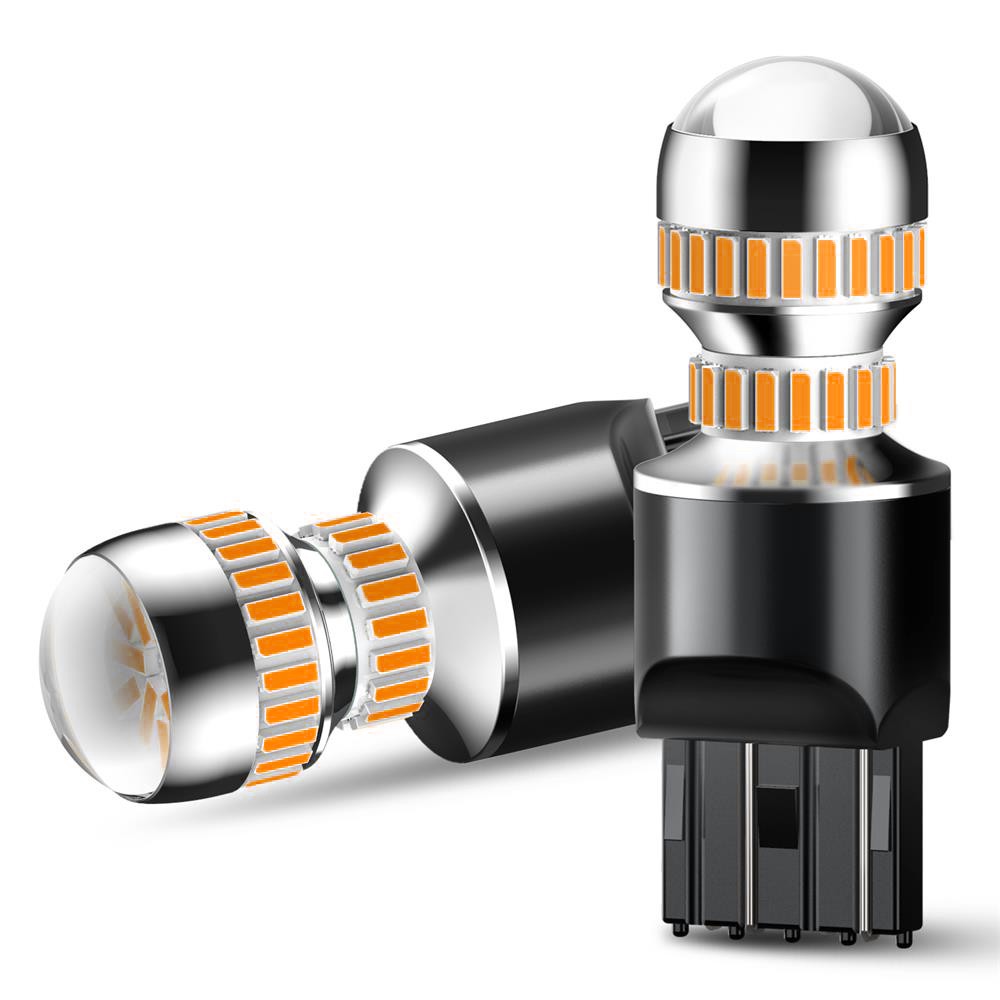 2/4/6X 7443 7440 LED Amber Turn Signal Parking DRL Light Bulbs CANBUS Error Free