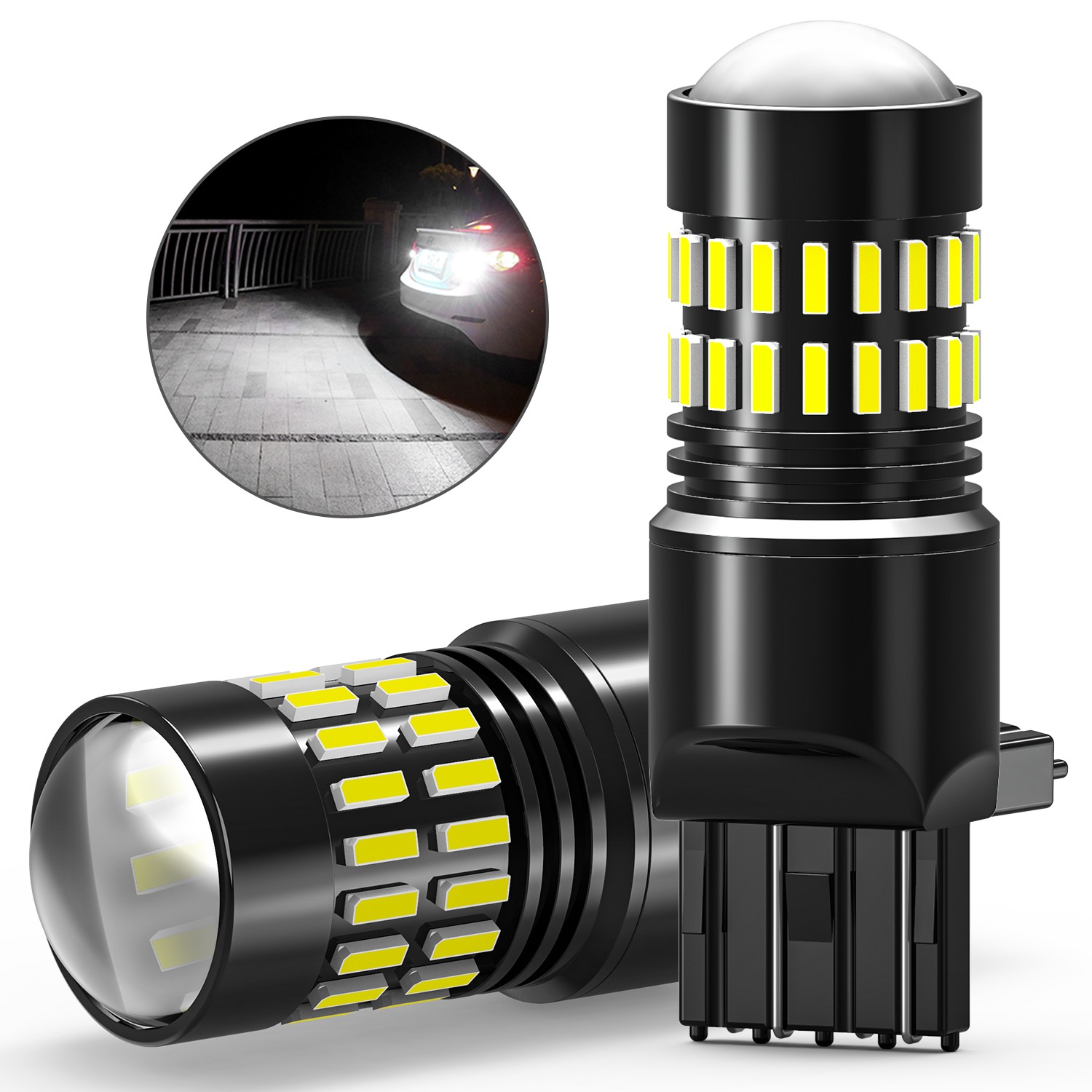 7443 7440 LED Tail Brake Backup Reverse Turn Signal Light Bulb White 6000K 2-20x