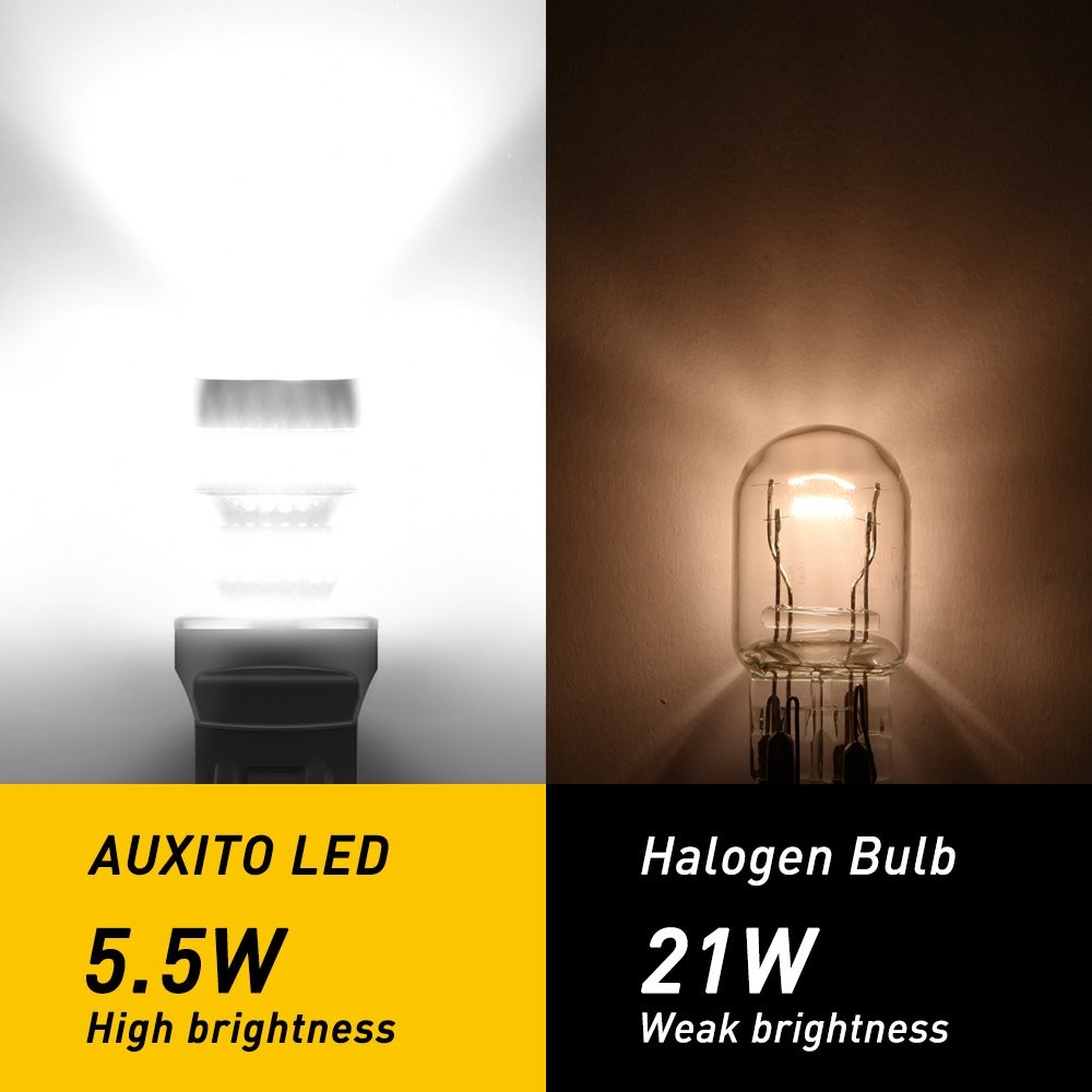 Auxito 7443 7440 6000K Bulb Reverse W21W Light LED Backup Xenon White 2-20x Lamp