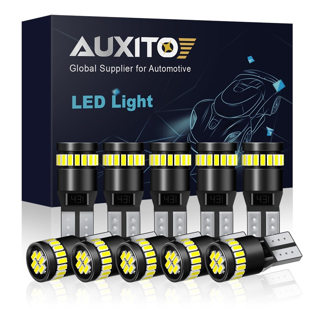 AUXITO T10 10X W5W 194 168 LED License Plate Side Light Globe Bulb Error Free