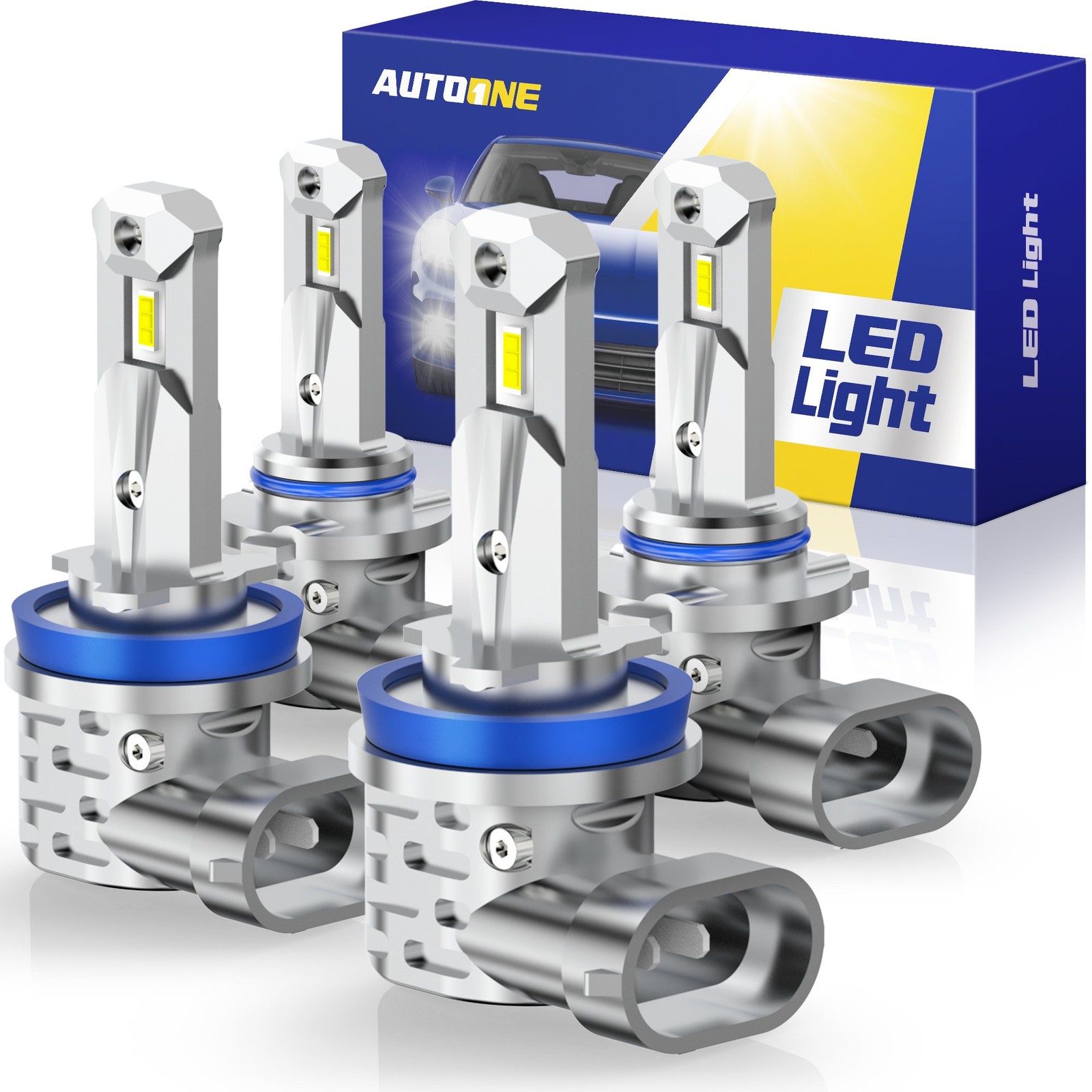 4x 9005 & H11 Combo LED Headlight High Low Beam Bulbs 6000K Super White Bright