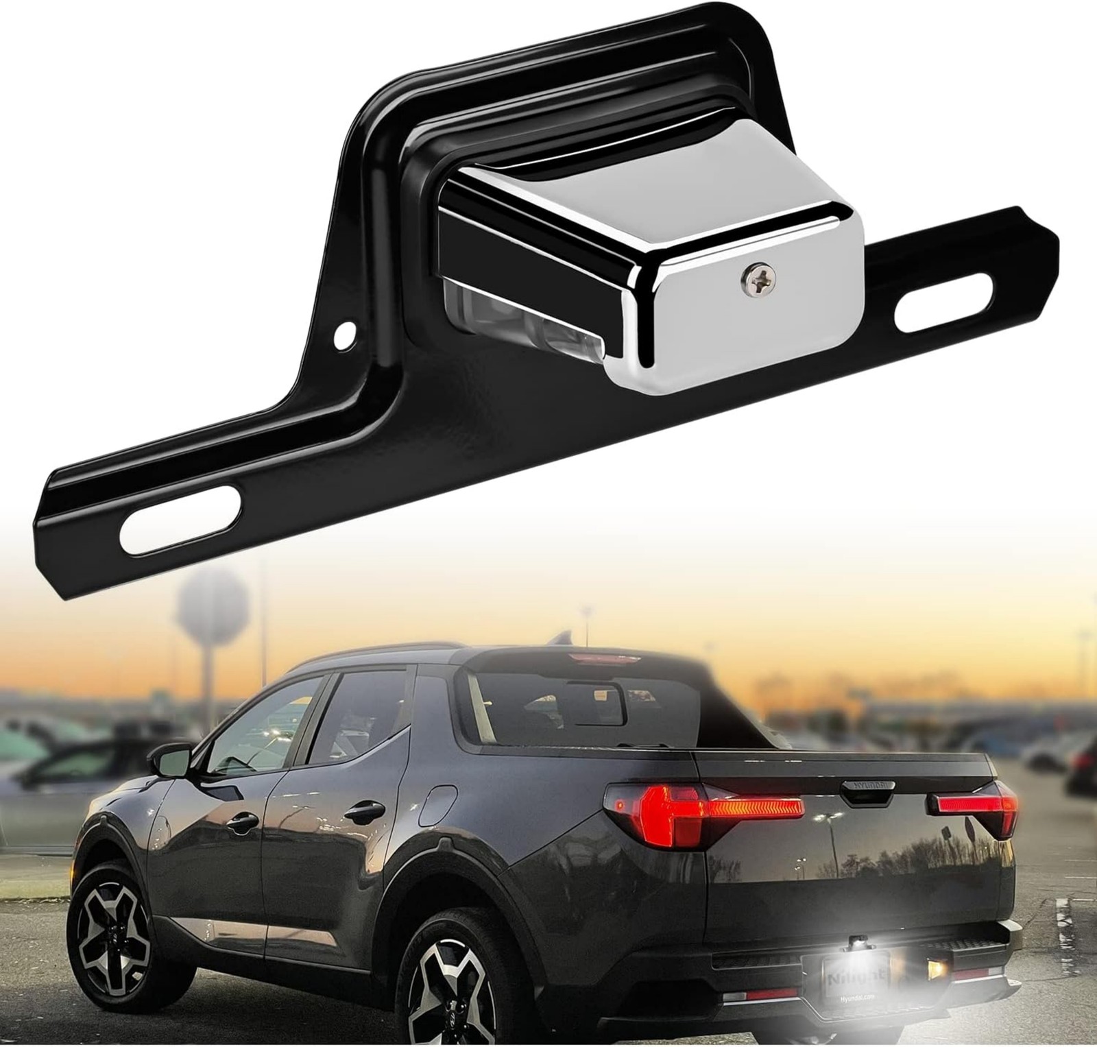 2 LED 12V DOT License Plate Assembly Chrome Silver IPX7 Waterproof For Vehicles