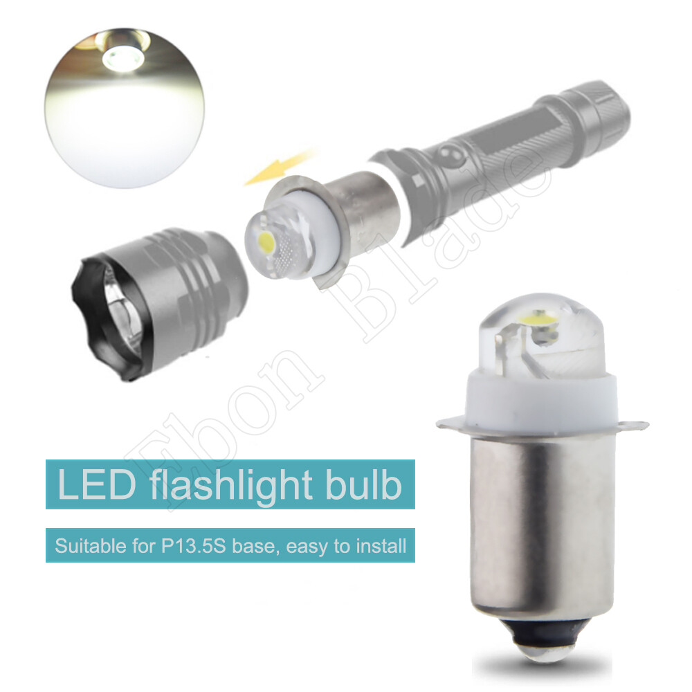10 X P13.5s LED White 0.5W Flashlight Bulb Torch Lamp Light 3V 4.5V 6V 12V 18V