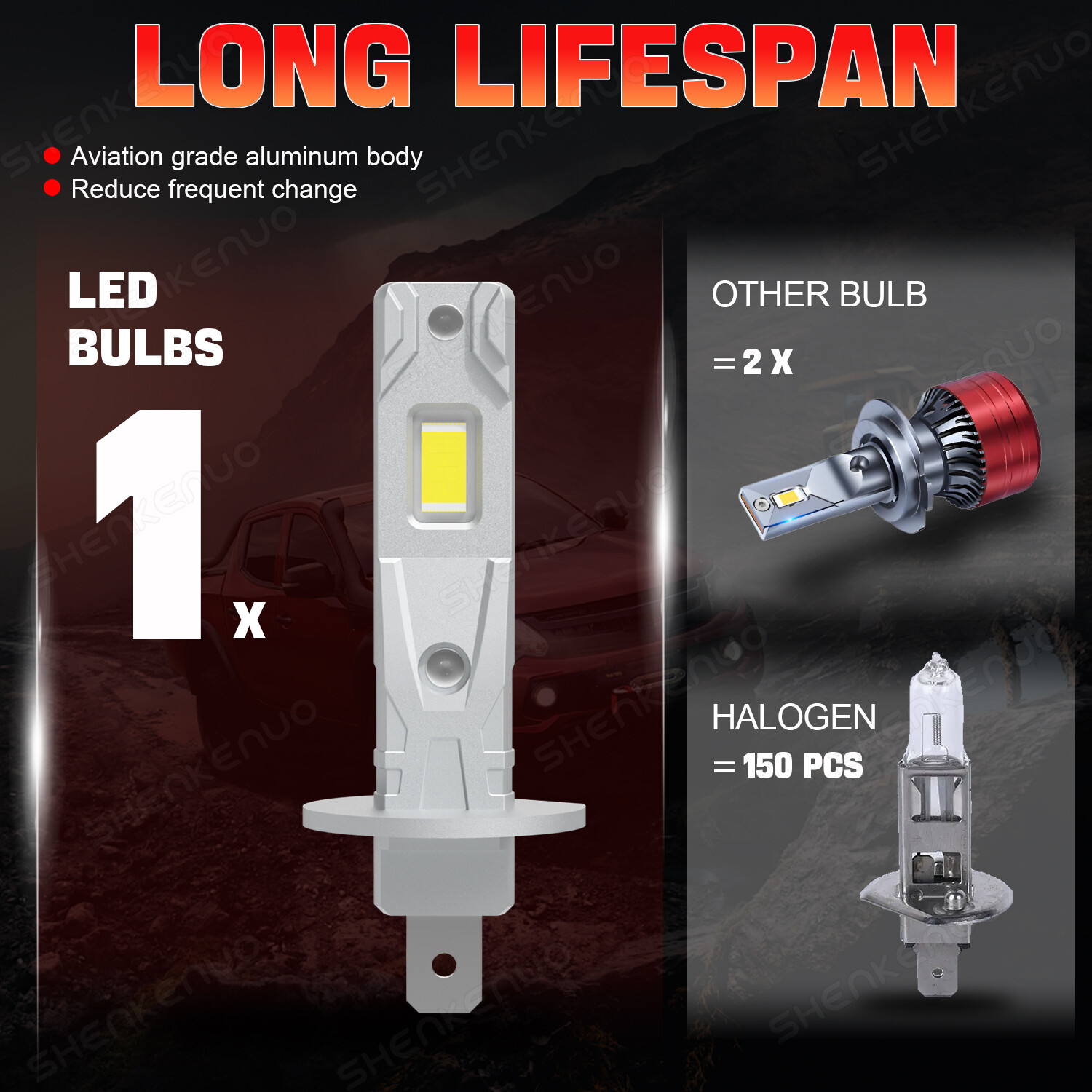 For Ford Focus 2012-2018 3570 CSP LED Headlight H1 Bulbs Kit High Beam White