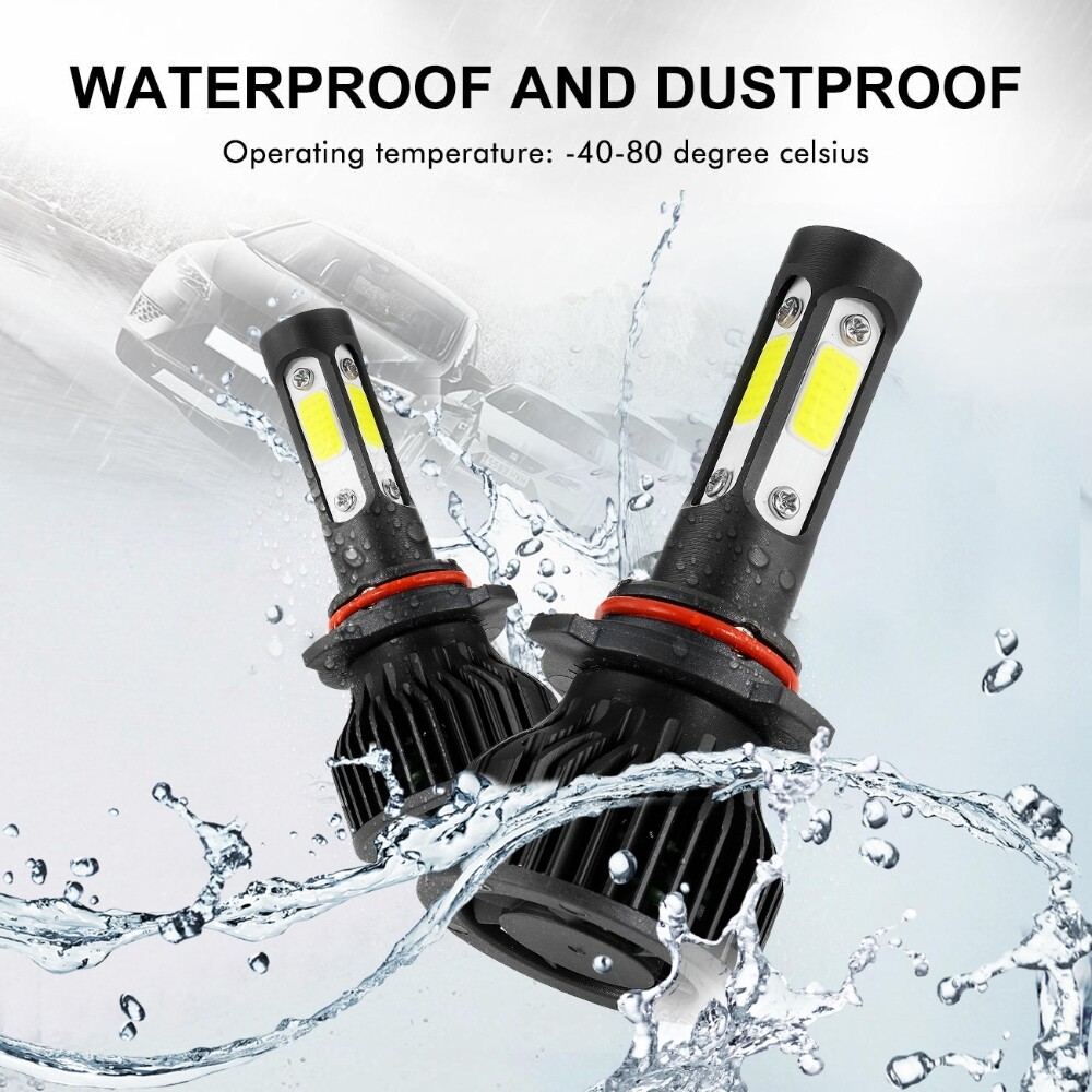 4 Sides 9005 HB3 LED Headlight Bulbs Conversion Kit High Beam White Super Bright