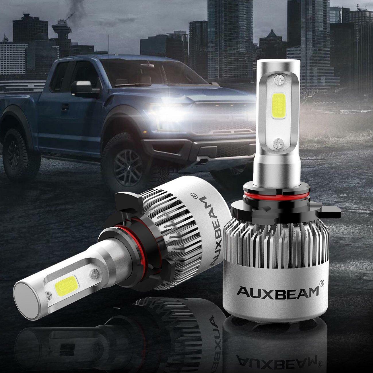 AUXBEAM 9005 H10 LED Headlight Bulb Kit 8000lm 6000K 72W Turbo Hi/Lo Fog Beam S2