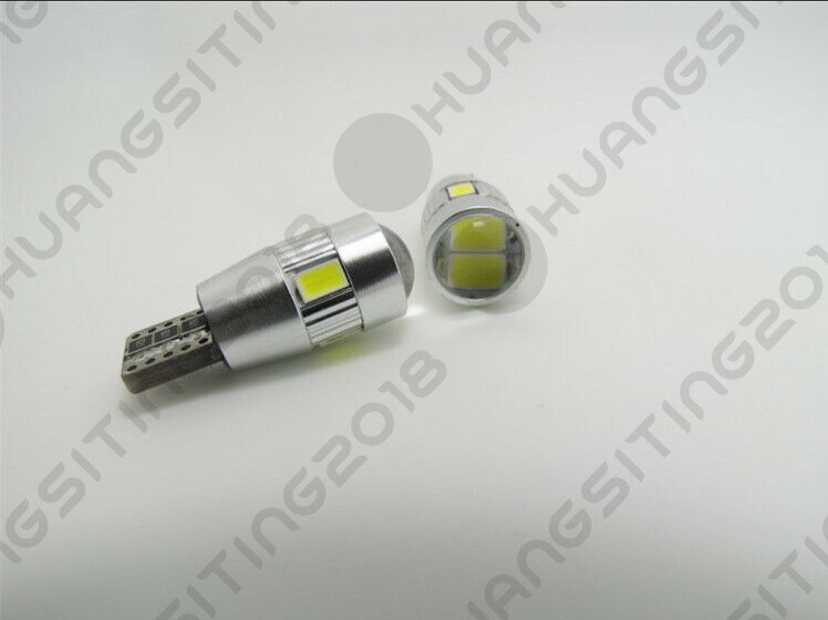 2X T10 W5W Error Free Canbus Projector 6SMD LED Car Parking Light Bulbs White