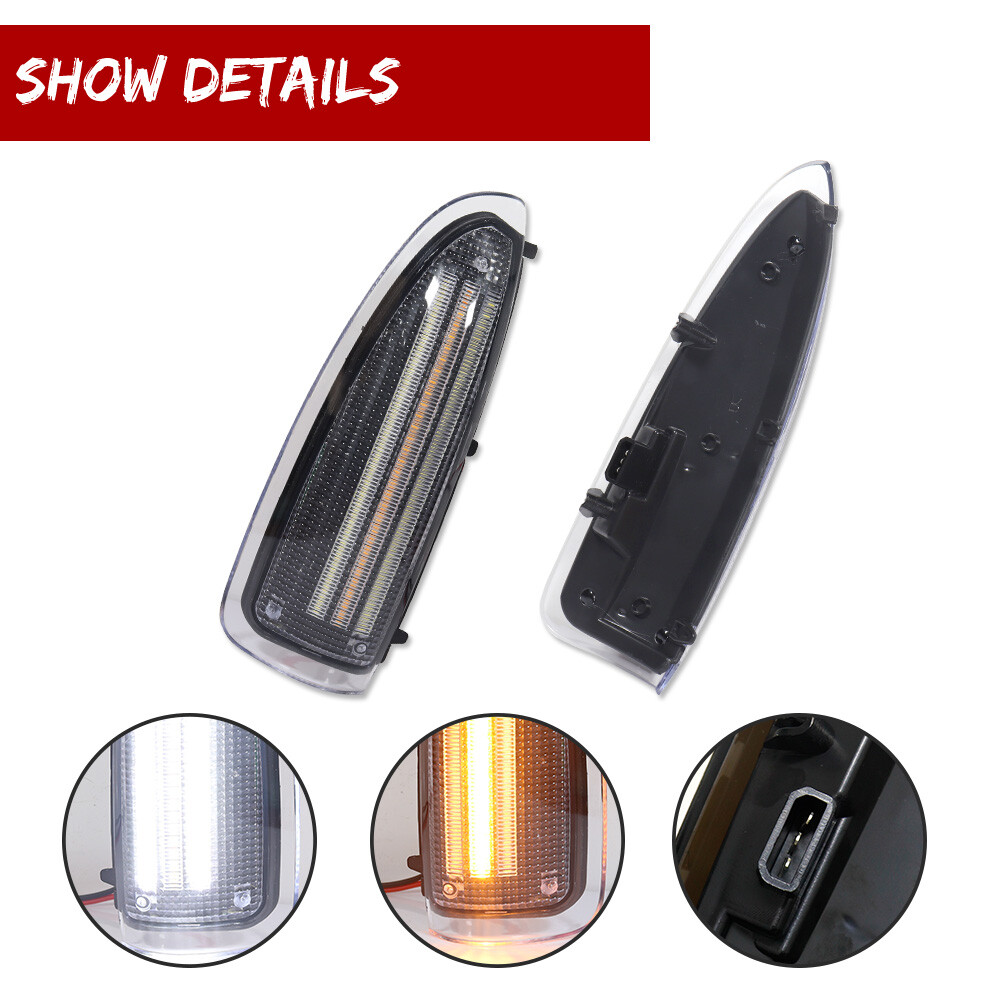 Clear Lens White/Amber Switchback LED Side Mirror Lamps For 03-07 Ford F250 F350