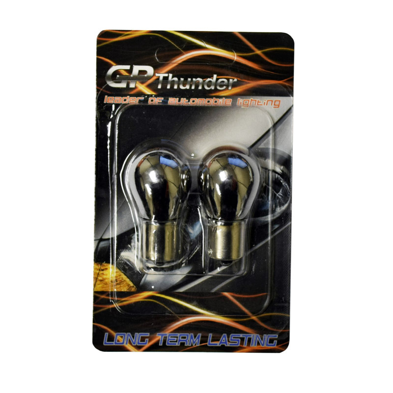 BAU15S PY21W 7507 1056 5007 OFF SET Chrome Silver Light Bulbs Amber 2pcs