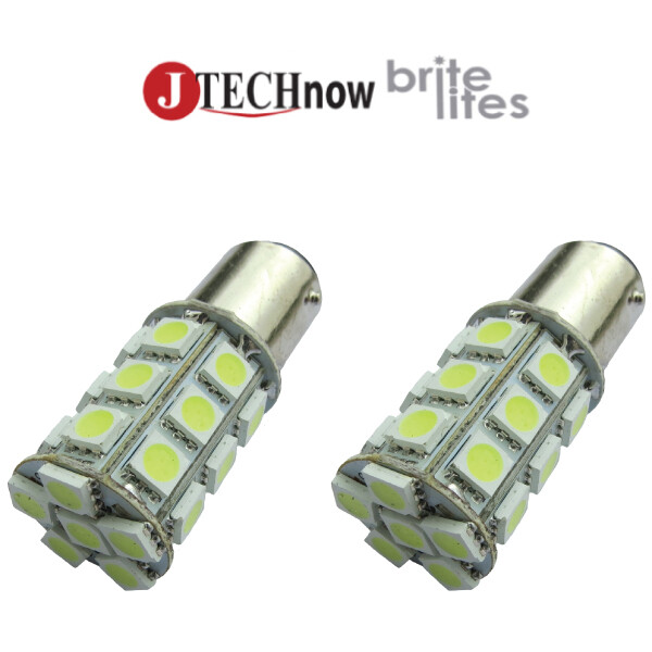 Jtech 2x 1142 BA15D 27 SMD White LED Super Bright Bulb for Boat Marine RV Camper