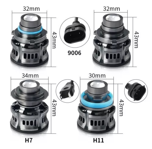 2PCS Projector Lens LED Laser H11 9005 9006 Fog Light Lamp Headlight Bulbs