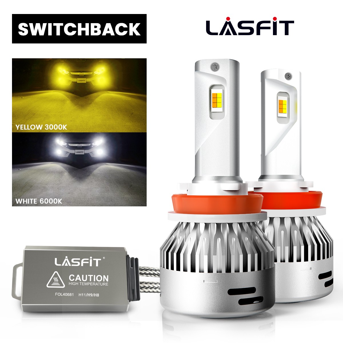 LASFIT LED Headlight Bulb Low Beam Fog Light H16 H11 H9 H8 H10 5202 9005 9006 H7