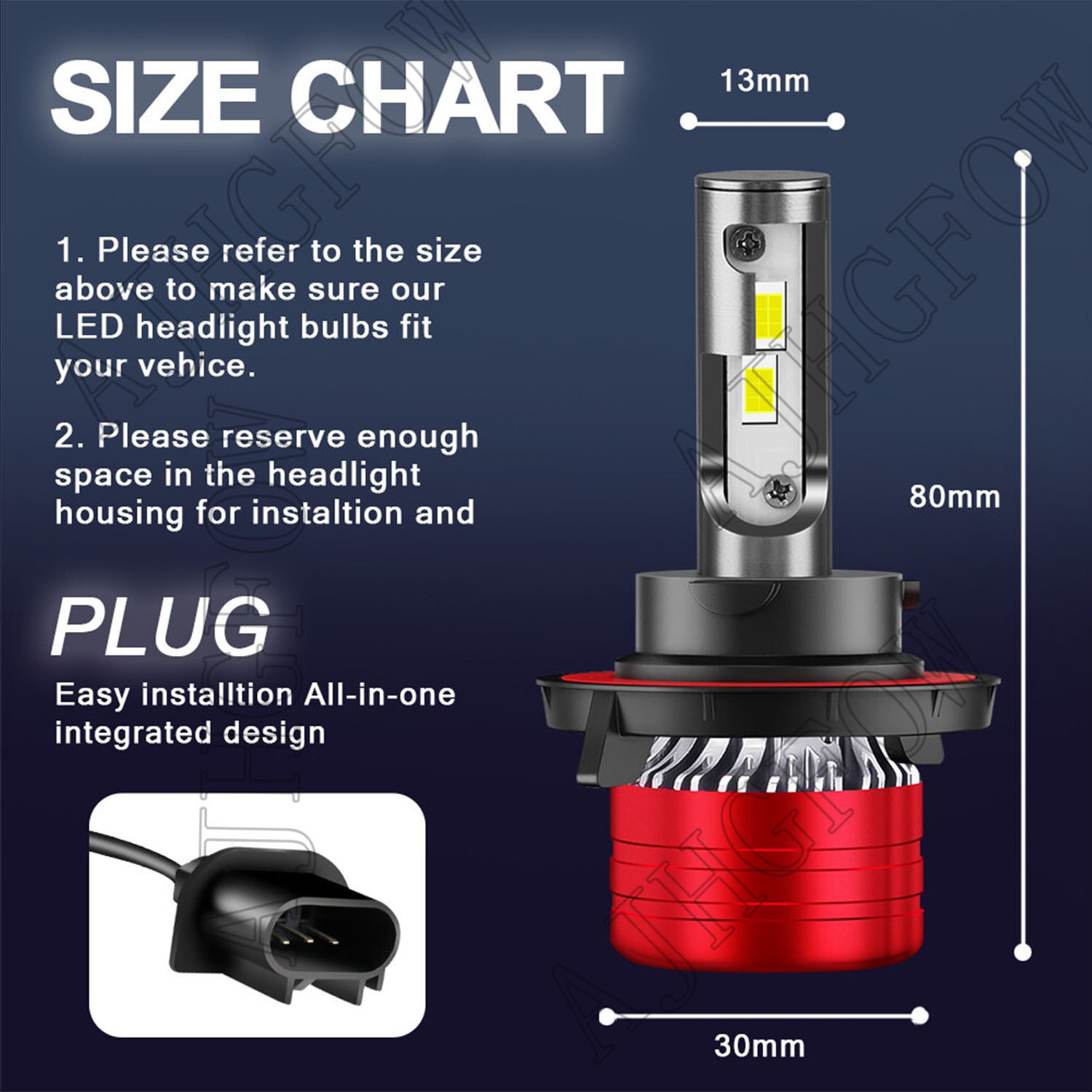 For Ford F 150 2004-2014 6000K LED Headlight Hi/Lo + Fog Light 4 Bulbs Combo kit