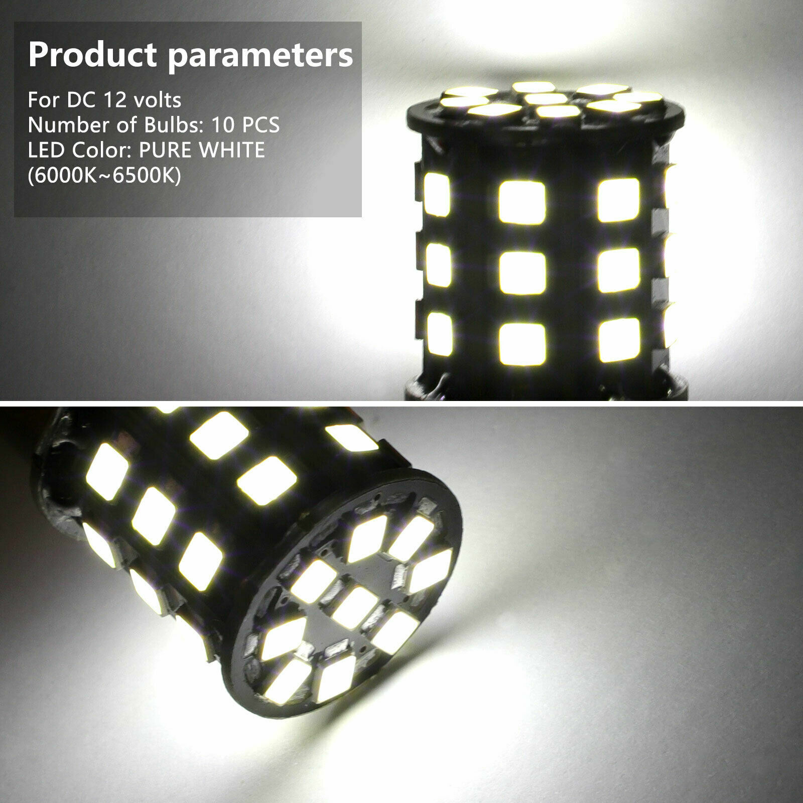 10pcs Super Bright White 1156 RV Trailer 33-SMD LED 1141 Interior Light Bulbs US