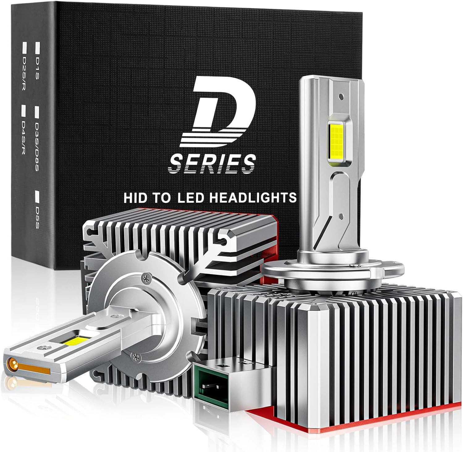 (2pcs) Pair D3S D3R LED Headlight Bulbs 6500K Cool White High/Low Beam 24000LM