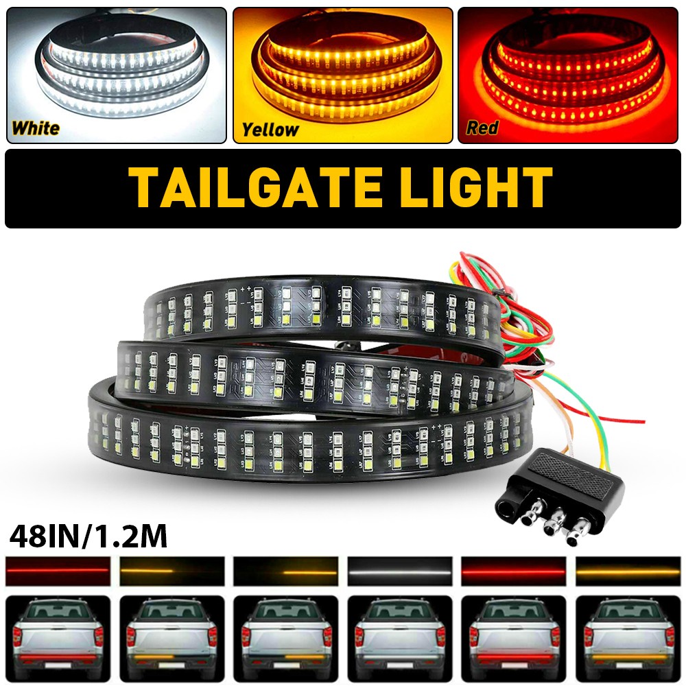48″ 3 Row LED Strip Tailgate Light Bar Truck Reverse Brake Signal Tail Lamp 1PCS