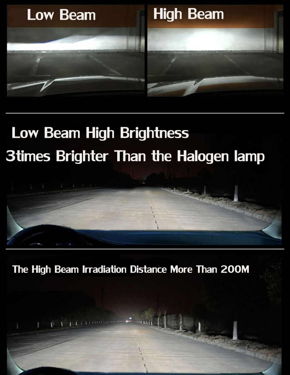 H11 LED Headlight Super Bright Bulbs Kit White 6000K 330000LM High/Low Beam