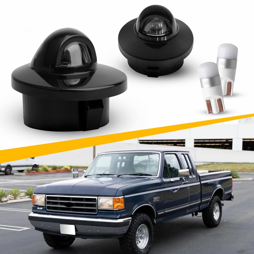 2PCS Rear License Plate Light Housings & LED Bulbs For 1997-2002 Ford Expedition
