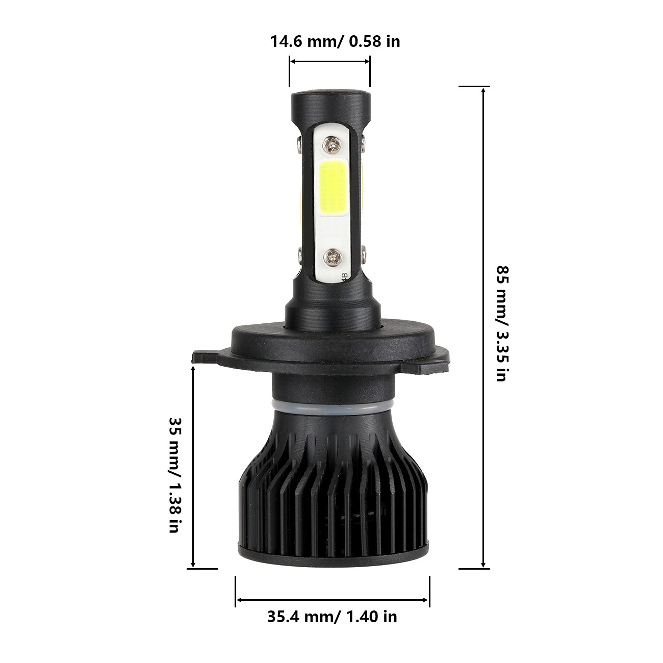 4-sides LED Headlight Fog Light H4 9005 9006 H11 H13 9004 9007 H7 5202 9012 9145