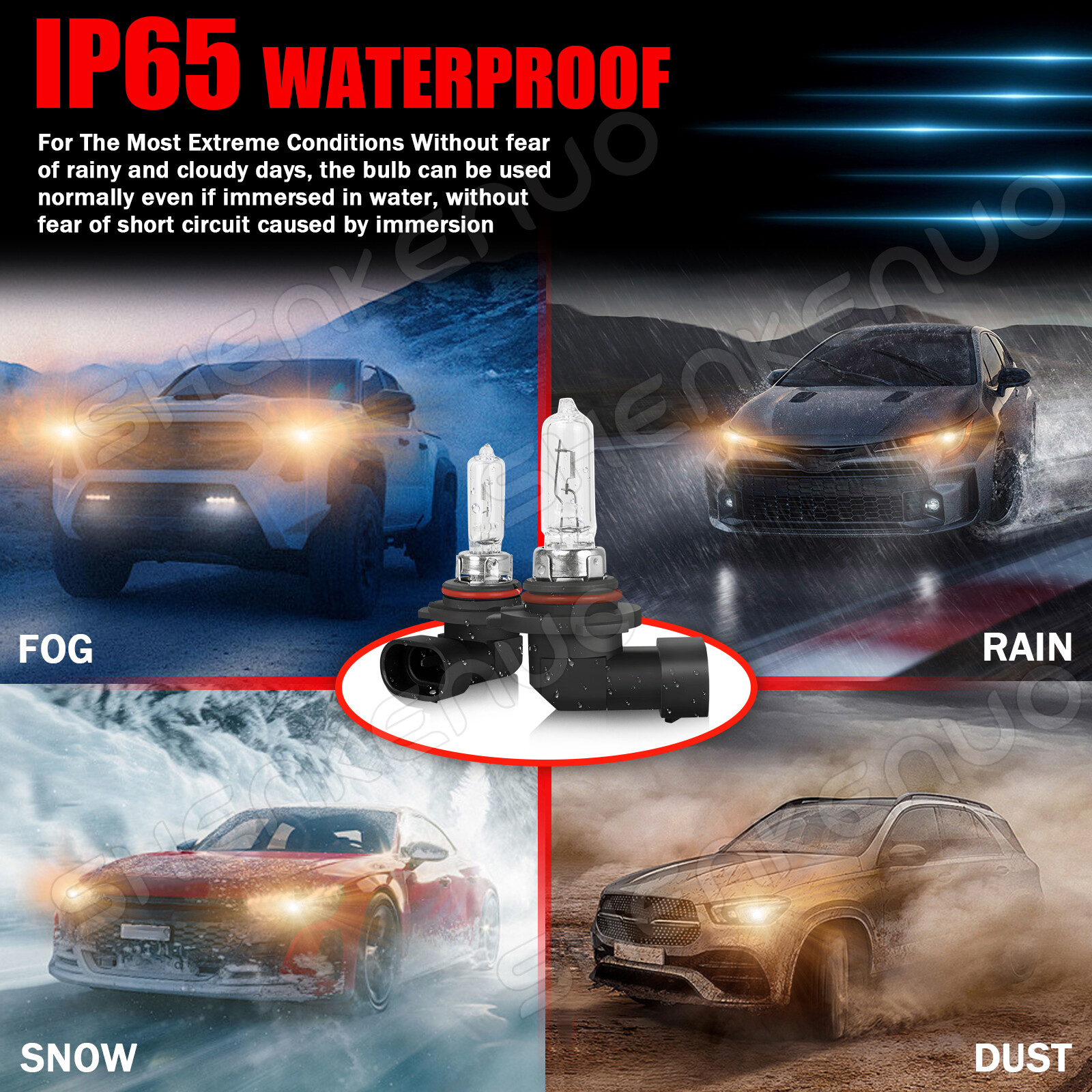 Combo H11 + 9005-HB3 3500K 55w Halogen Headlight Light Bulb Hi/Lo Beam