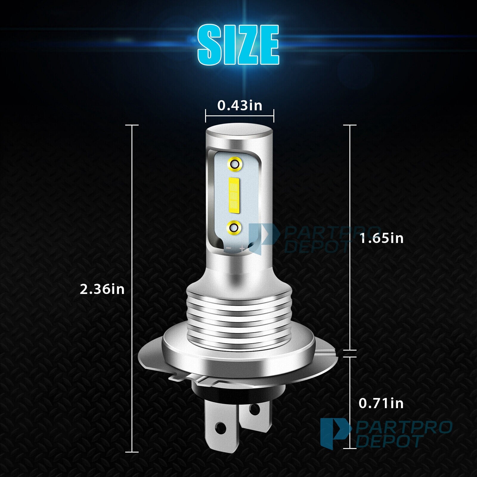 2x H7 LED Headlight Bulbs Conversion Kit High Low Beam 16000LM 6000K Super White