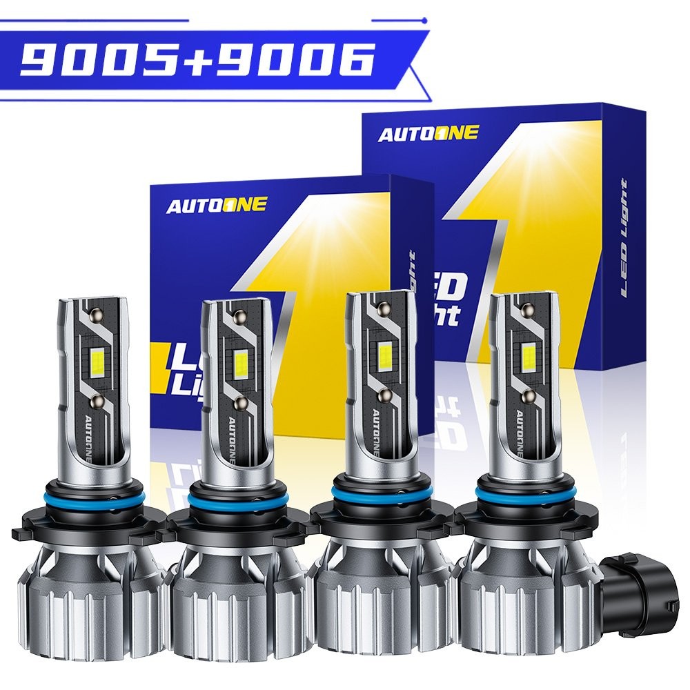 4X 9006 9005 LED Headlight Kit Combo Bulbs High Low Beam 6500K White 80000LM E3