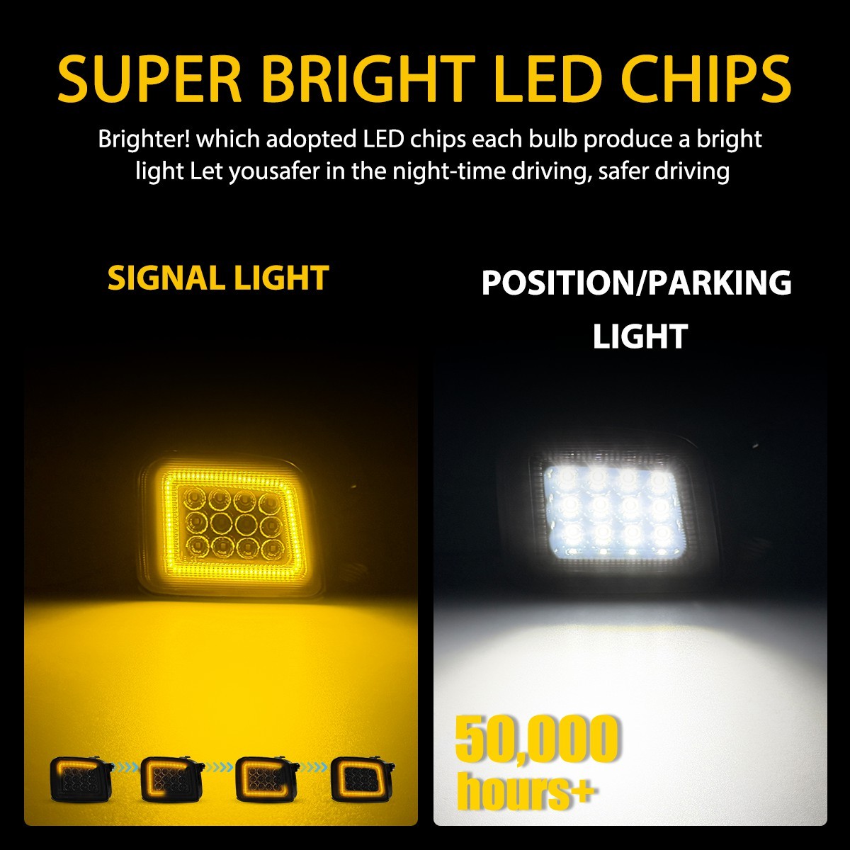 Solid White Sequential Amber LED DRL For Subaru WRX Premium 2015-21 Smoked/Clear