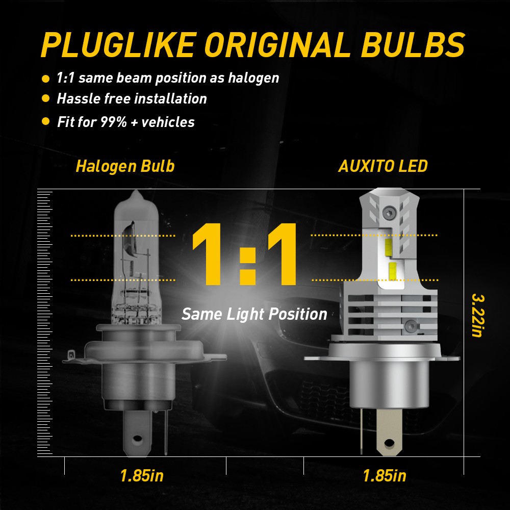 2X H4 HB2 9003 Super White 48000LM Kit LED Headlight Bulbs High Low Beam Combo 2